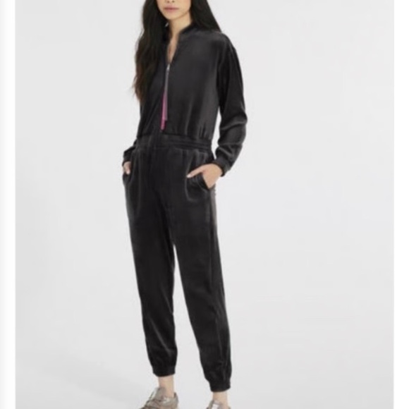 UGG Hixson Dark Green/Grey Velour Jumpsuit - Picture 3 of 8